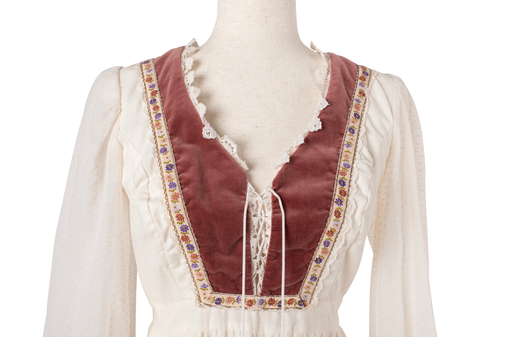 Vintage Gunne Sax Mauve Velvet Bodice Corset Maxi Dress | 11