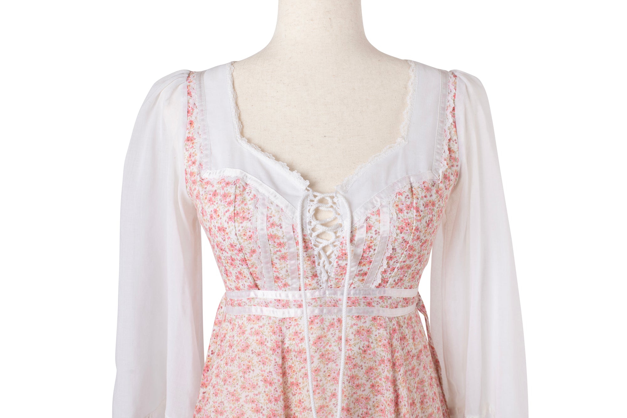 Vintage Red Floral Print Gunne Sax Maxi Dress | 5