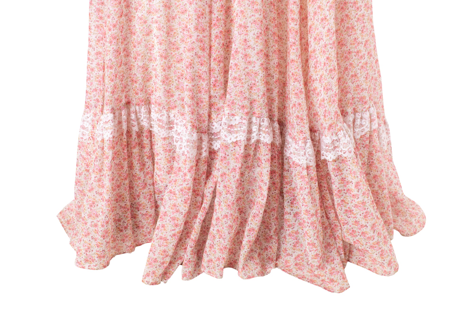 Vintage Red Floral Print Gunne Sax Maxi Dress | 5