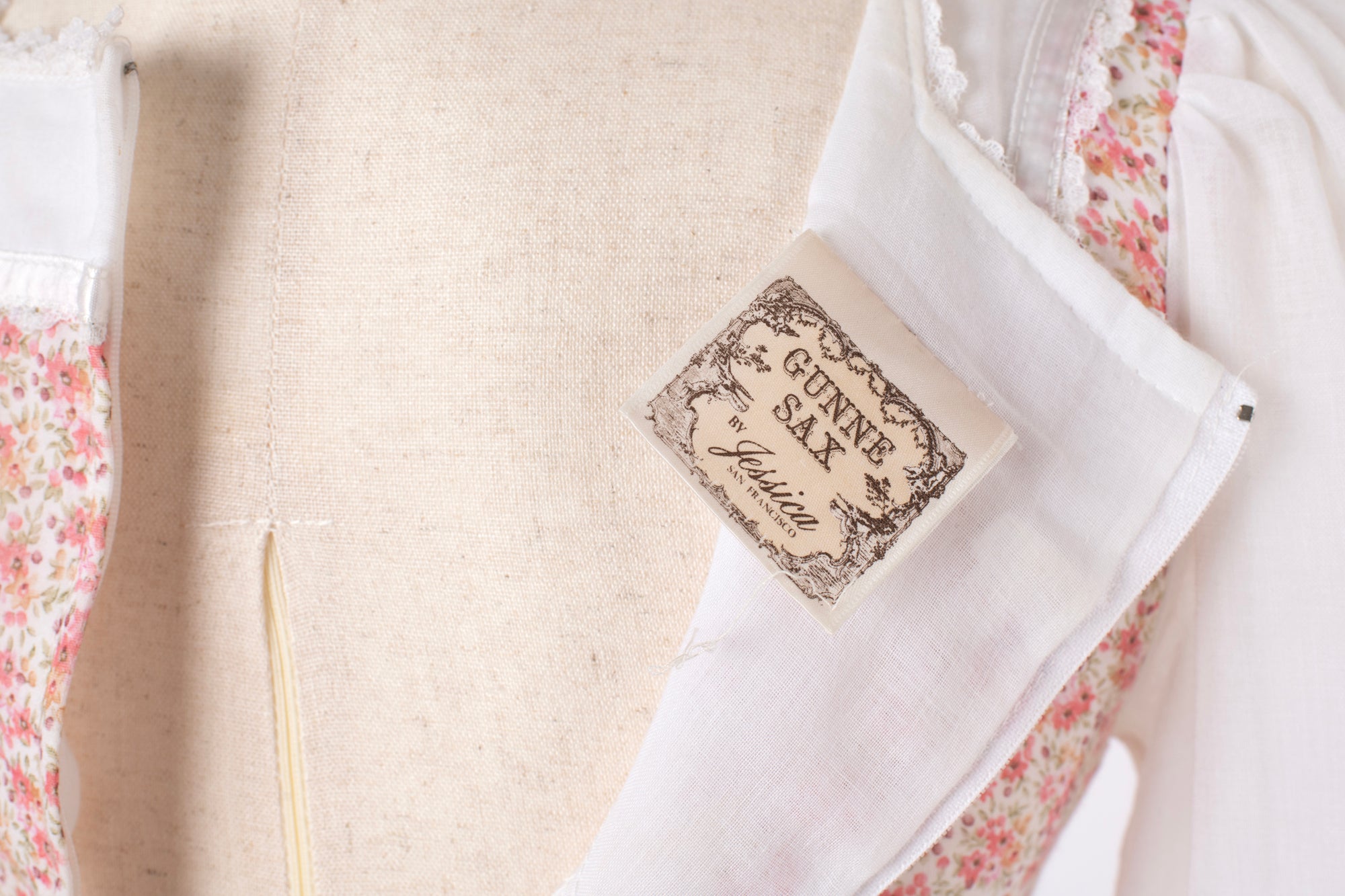 Vintage Red Floral Print Gunne Sax Maxi Dress | 5