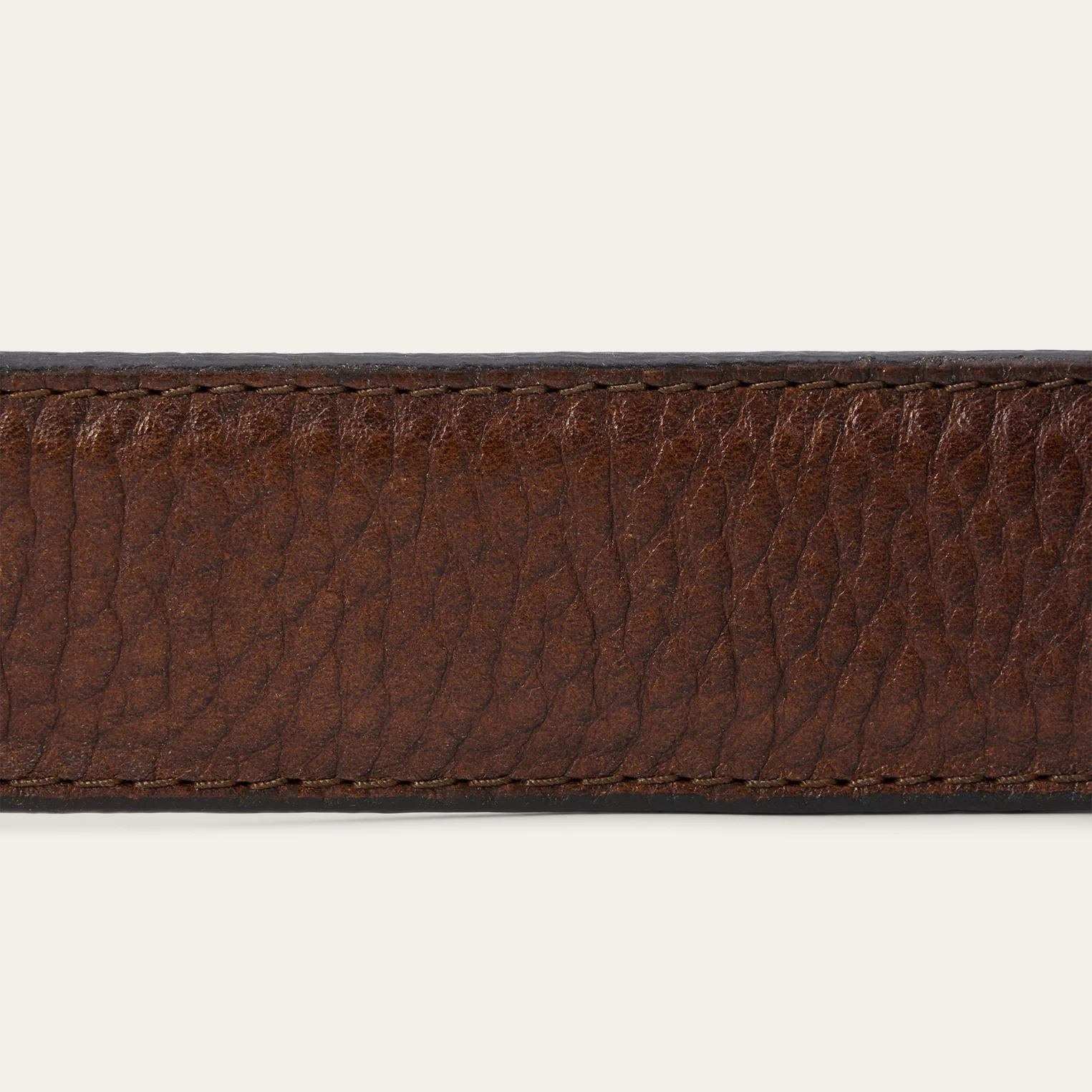 Stetson | American Bison Leather Tooled Tab Belt | Hazelnut