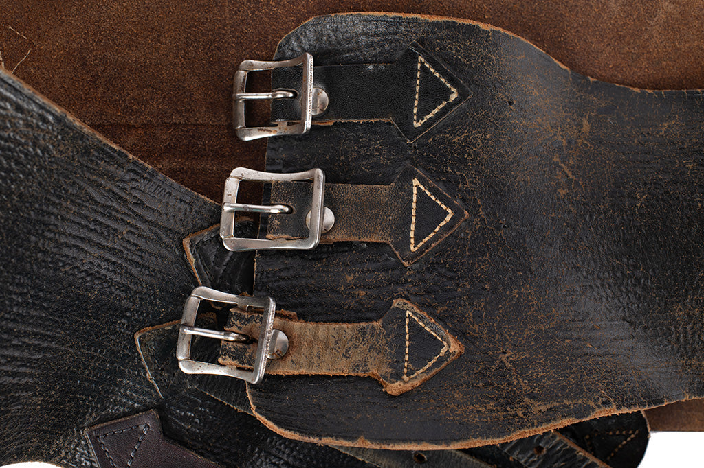 Vintage Motorcycle Black Leather Kidney Belt