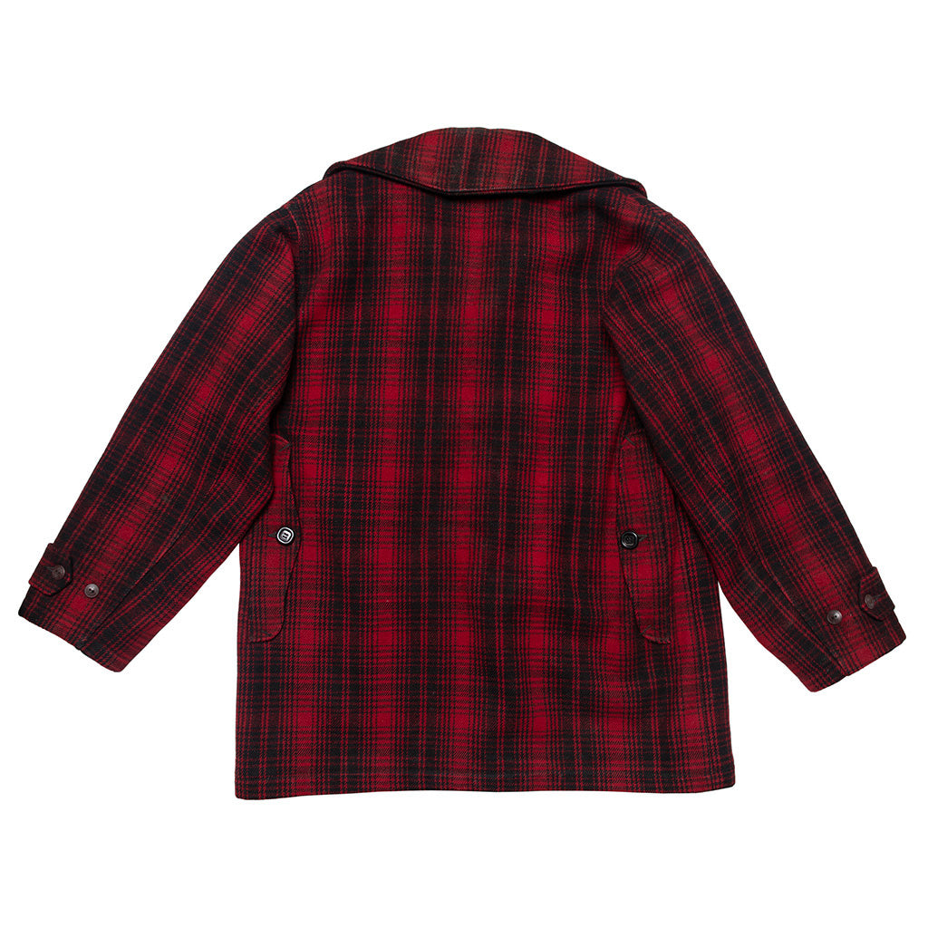 Vintage Woolrich Men's Red & Black Plaid Wool Hunting Coat | 46