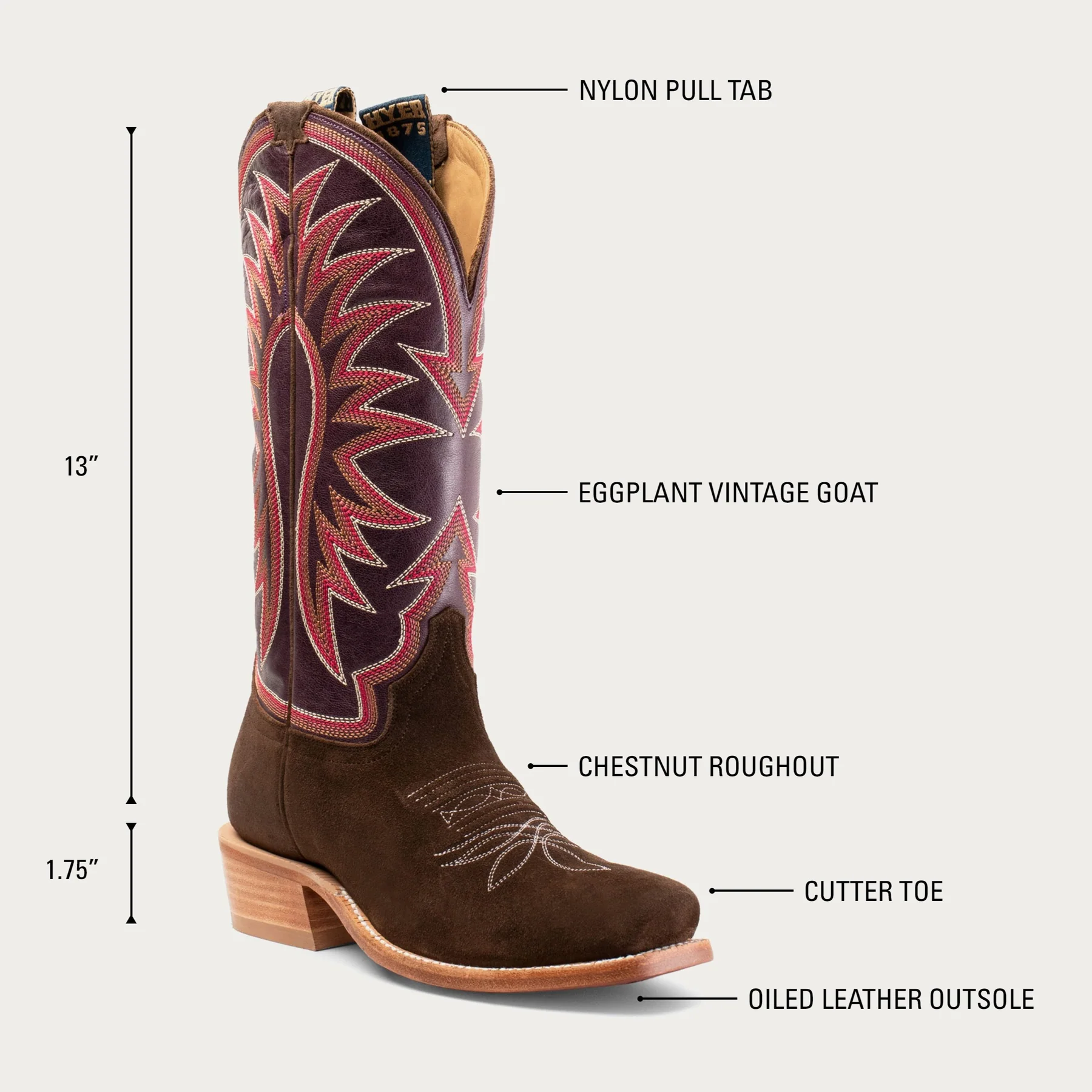 Hyer | Rose Hill Boot | Brown/Eggplant