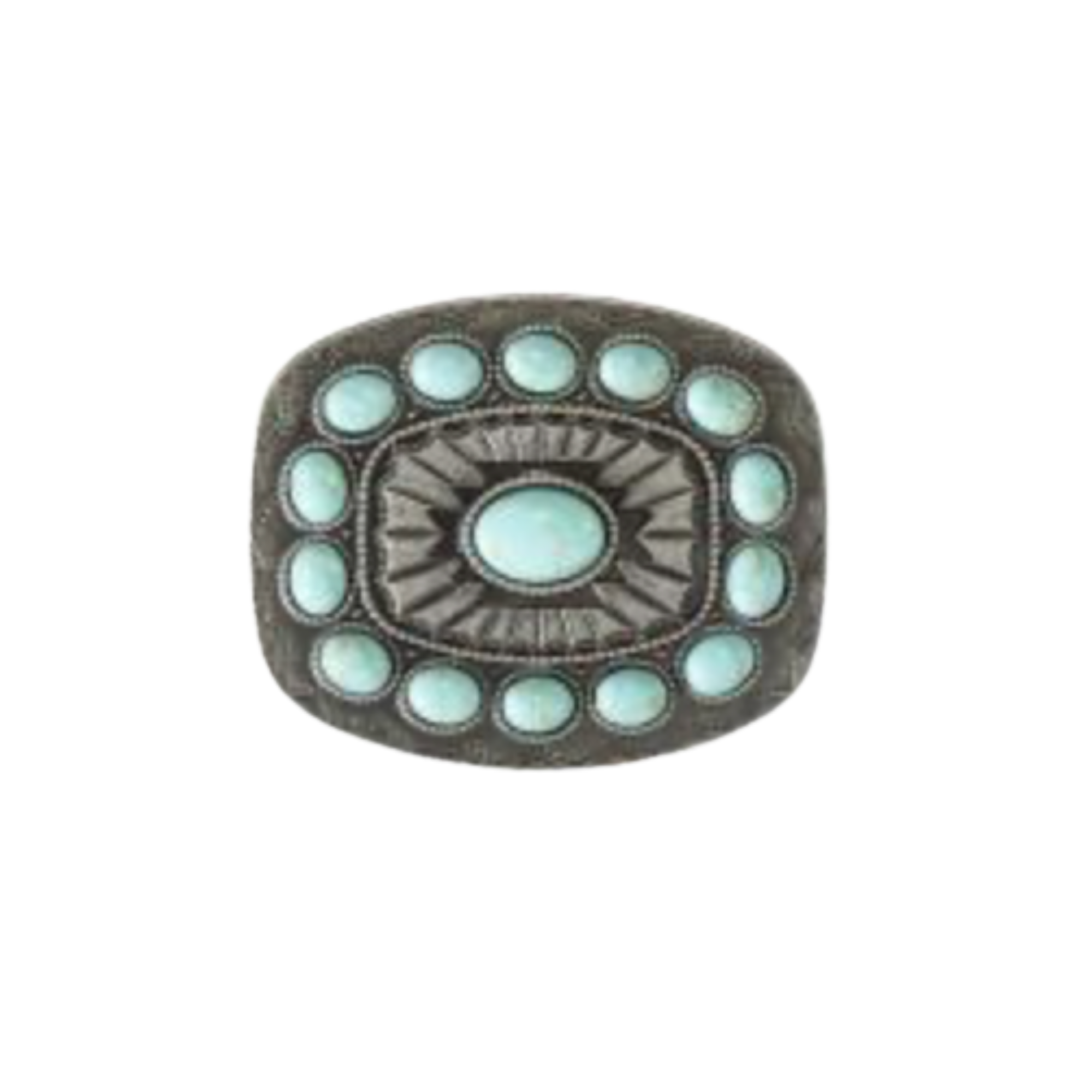 Blazin Roxx Southwest Turquoise Stone Rectangle Belt Buckle