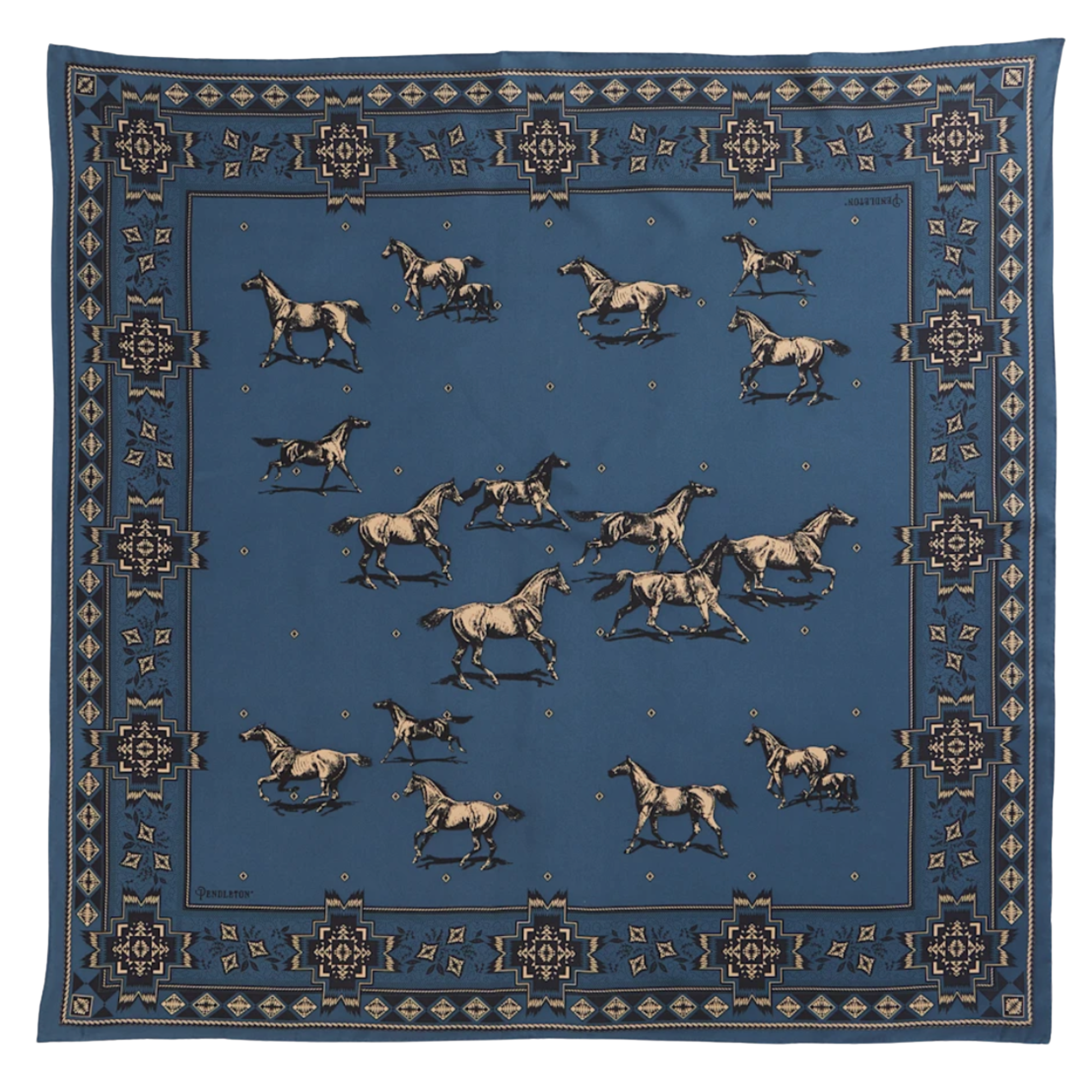 Herd Of Horses Blue Scarf