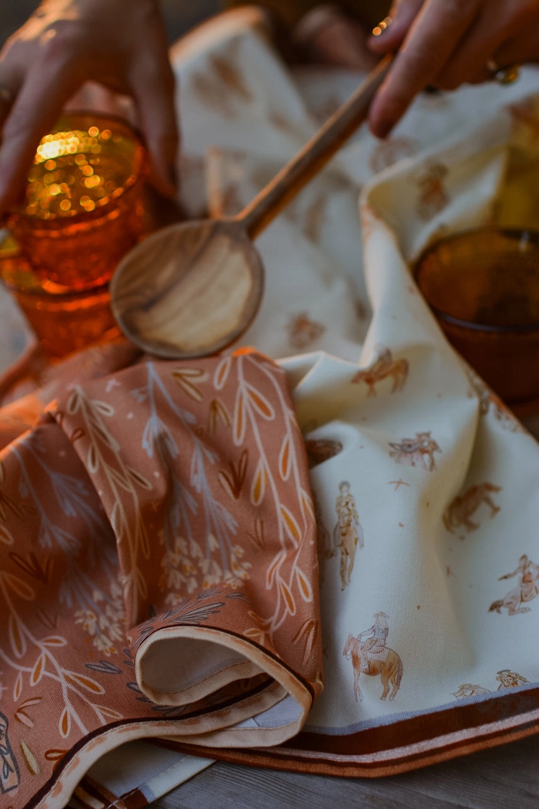 Western Harvest Kitchen Tea Towel | Dusty Rose
